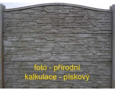 Betonový plot 14 jednostranný pískový